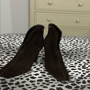 Franco Sarto Dark Brown Heeled Boots